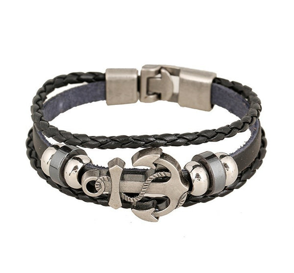 Anchor Punk Men Bracelet